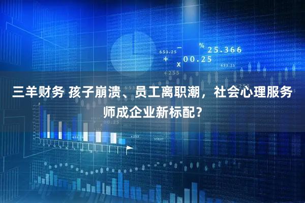 三羊财务 孩子崩溃、员工离职潮，社会心理服务师成企业新标配？